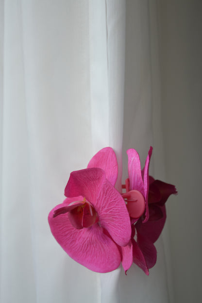 Kleine Haarklammer mit pinken Orchideen